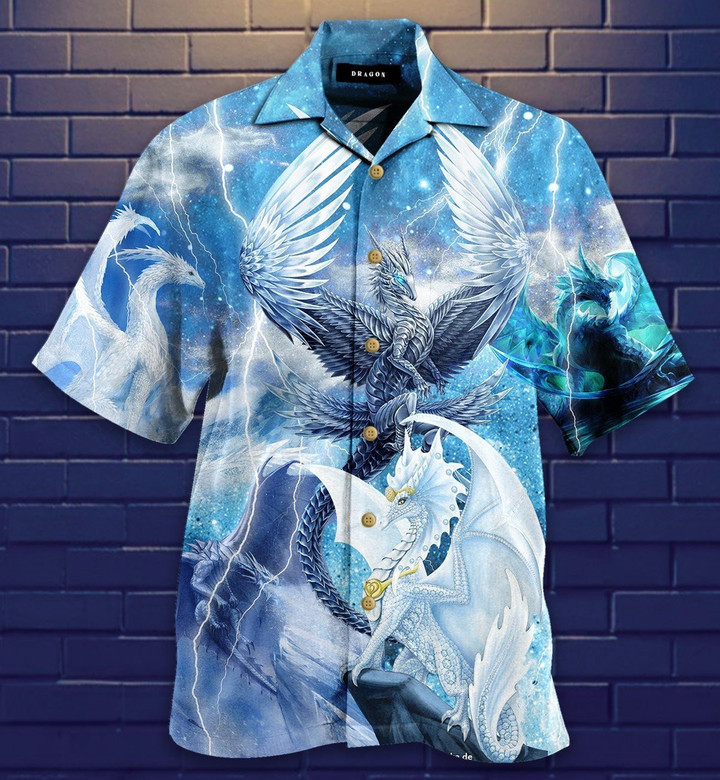 Icy Dragons Hawaiian Shirt  Unisex  Adult  HW2787 - 1