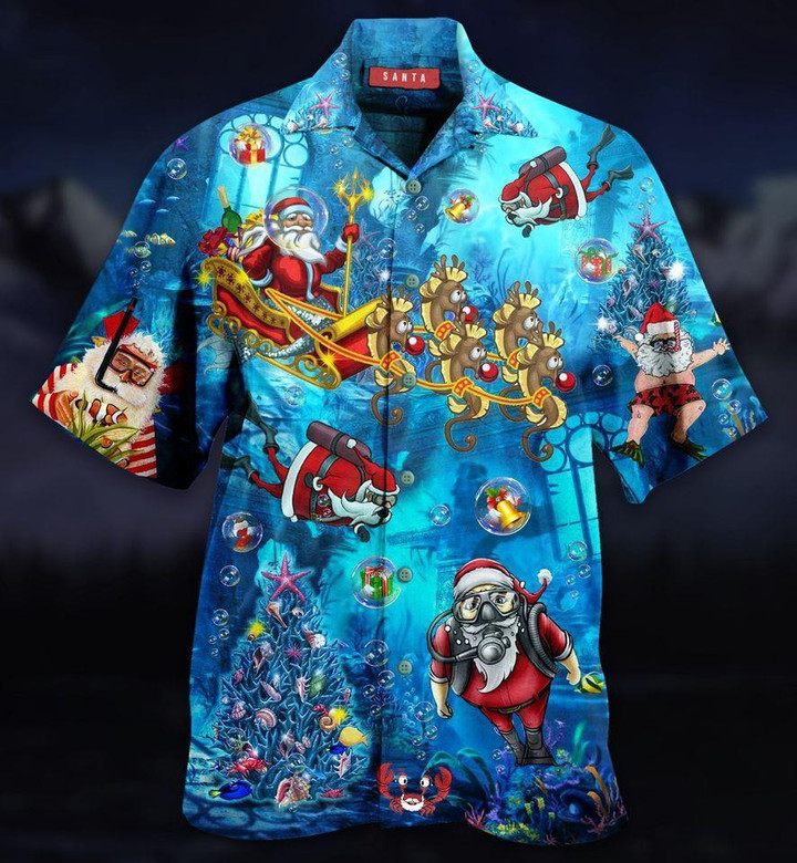 Santa Claus Explore The Sea Hawaiian Shirt  Unisex  Adult  HW1758 - 1
