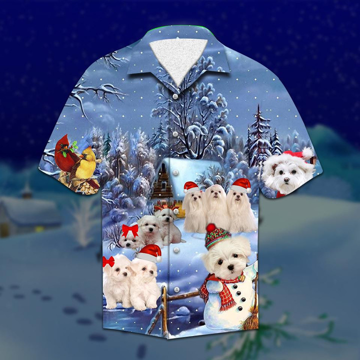 Maltese Christmas Hawaiian Shirt  Unisex  Adult  HW2105 - 1