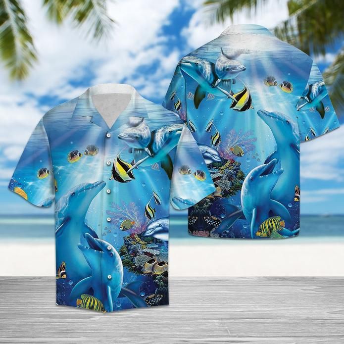 Dancing Dolphin Hawaiian Shirt  Unisex  Adult  HW5568 - 1