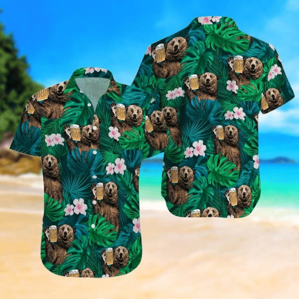 Bear And Beer Hawaiian Shirt  Unisex  Adult  HW4477 - 1
