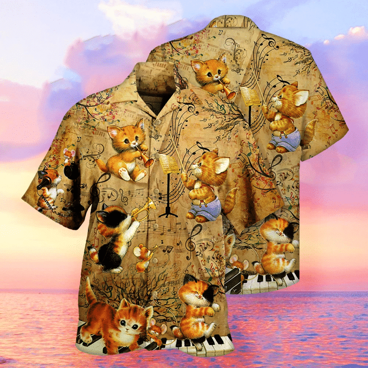 Lover Music And Kitties Cat Hawaiian Shirt  Unisex  Adult  HW3531 - 1