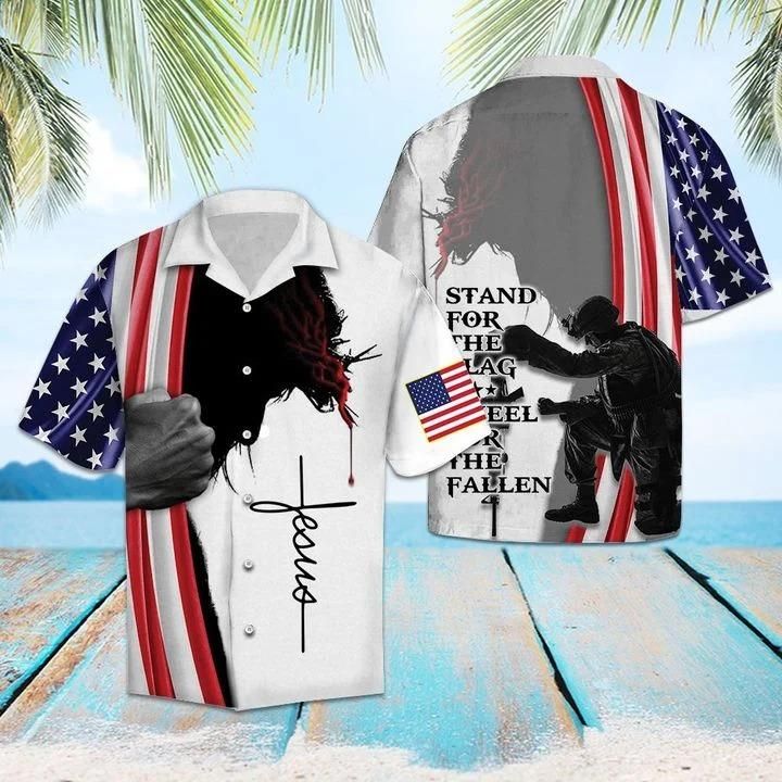 Stand For The Flag Kneel For The Fallen Hawaiian Shirt  Unisex  Adult  HW1534 - 1