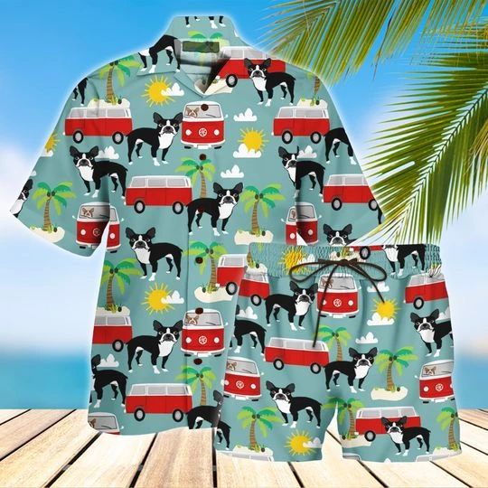Boston Terrier Hawaiian Shirt Set  Unisex  HS1087 - 1