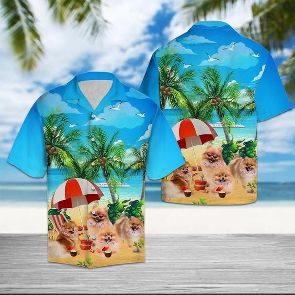Pomeranian Beach Summer Hawaiian Shirt  Unisex  Adult  HW5484 - 1