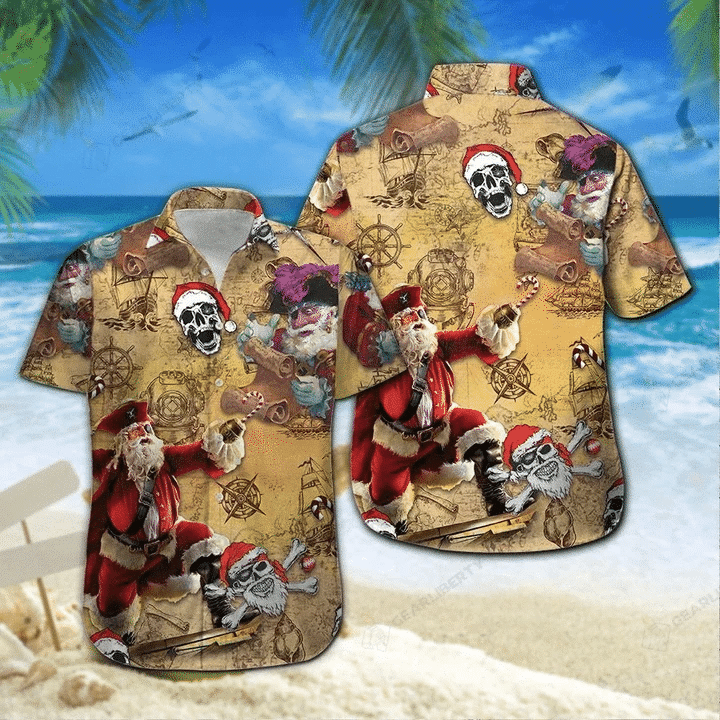 Who Loves Pirate Story On Christmas Time Hawaiian Shirt  Unisex  Adult  HW1746 - 1
