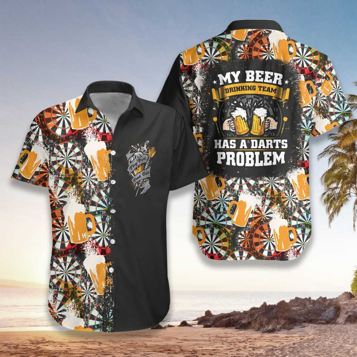 My Beer Drinking Team Has A Darts Problem Hawaiian Shirt  Unisex  Adult  HW3535 - 1