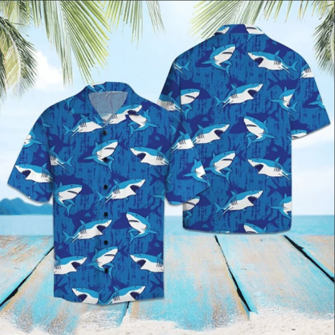 Shark Summer Hawaiian Shirt  Unisex  Adult  HW4364 - 1
