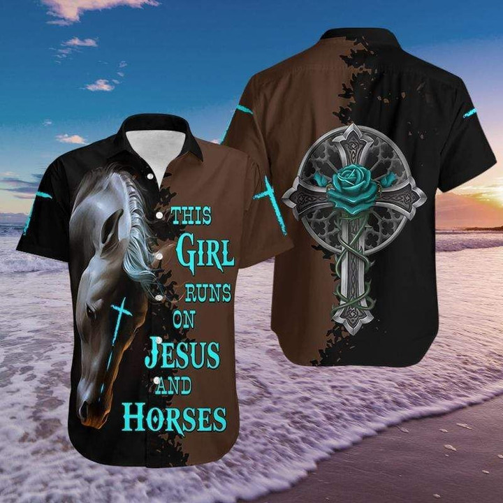 Horse Cross This Girl Hawaiian Shirt  Unisex  Adult  HW2321 - 1