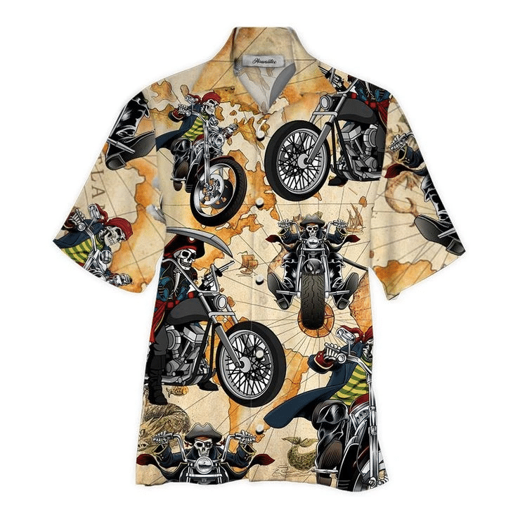 Skull Motorcycle Hawaiian Shirt  Unisex  Adult  HW5740 - 1