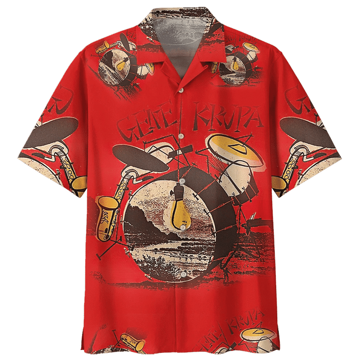 Man Hawaii Shirt Beach Shirt DRUM HAWAIIAN SHIRT 128481 - 1
