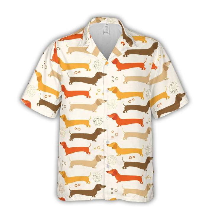 Cute Dachshund Pattern Unisex Hawaiian Shirt 11821H - 1