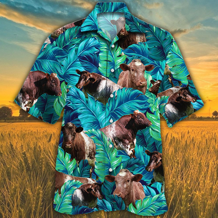 Shorthorn Cattle Lovers Hawaiian Shirt - 1