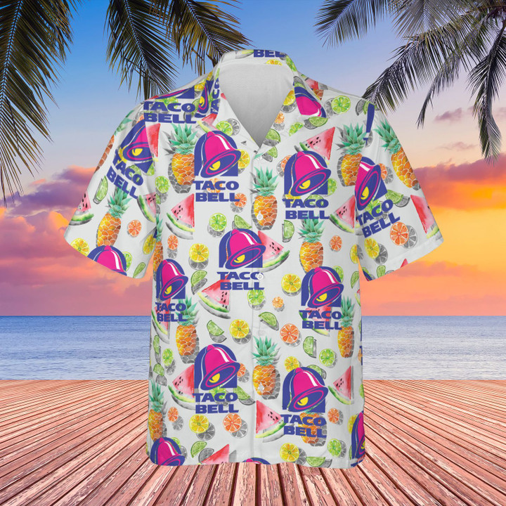 Taco Bell Hawaiian Shirt Mens Summer Button Down Shirt Gift Ideas For Him - 1