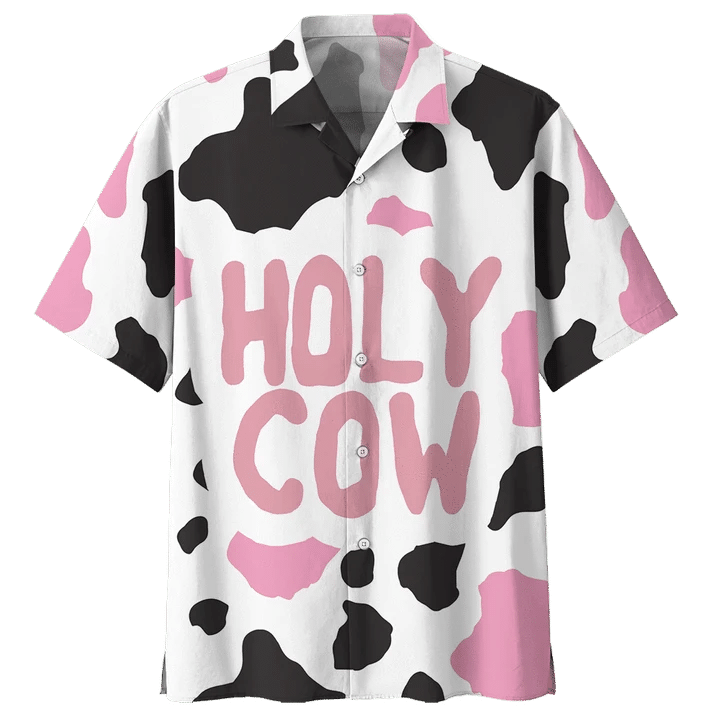 Unisex Cow Hawaii Shirt Pink Farmer Shirt Holy Cow COW HAWAIIAN SHIRT 7 - 1