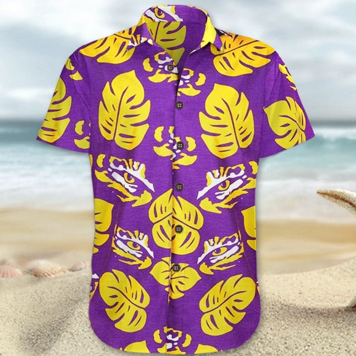 LSU Tigers Hawaii Shirt Purple Hawaiian Shirt Gift For Summer - 1