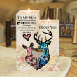 To My Man I Love You Hunting Couple Candle Holder