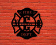 Customized Metal Maltese Cross Wall Art, Firefighter, Personalized Sign, Firefighter sign, Firefighter gift, Custom Metal Name Sign