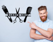 Barber Shop Sign, Personalized Barber Sign, Custom hairstylist Sign, Metal Hairdresser Barber Name Decor, Personalized Business Name Sign