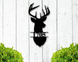 Deer Address Sign, Metal Deer Sign, Antler Wall Sign, Hunting Present, Man Gift, Deer Family Address Sign, Hunter Valentines Gift, Camp Sign