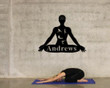 Personalized Yoga Workout Sign, Custom Metal Name Sign, Personalized Home Yoga Sign, Custom Metal Yoga Decor, Yoga Sign, Home Yoga Studio