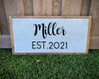 Family Name Sign, Framed Wood Sign, Wood Sign, Custom Name Sign, Mothers Day Gift, Anniversary, Engagement, Wedding Gift