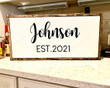 Personalized Printed Wood Family Name Sign with Established Date Framed