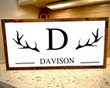 Custom Name Sign, Deer Sign, Wedding Gift, Family Name Sign, Outdoor Name Sign, Anniversary, Last Name Sign Dear Head Sign Deer Antler Decor
