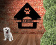 Pet Name Sign - Personalized Name Sign - Dog Name Sign - Pet metal Sign - Dog House Sign - Puppy House Gift - Doghouse Sign - Dog Paw Sign