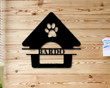Pet Name Sign - Personalized Name Sign - Dog Name Sign - Pet metal Sign - Dog House Sign - Puppy House Gift - Doghouse Sign - Dog Paw Sign