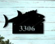 Custom metal address sign,  Fish Address plaque, Beach House number, Fish Metal address sign, House number signs, Fish Camp decor, beach