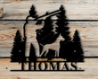 Custom Hunter Sign, Personalized outdoor sign, Man and Dog wilderness sign, Personalized family name sign, Cabin wall art, cabin decor