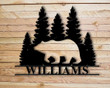 Personalized Bear Silhouette With Mountain Scene Metal Sign, Custom Bear sign, Personalized Bear Sign, Mama Bear Sign, Custom mama bear