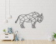 Geometric Bison wall hanging | geometric woodland buffalo bison animal wall decor | buffalo art