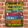 Personalized Patio Welcome Grilling Chilling Custom Classic Metal Signs