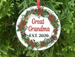 First Christmas as Great Grandma Ornament, Great Grandpa Christmas Ornament, Great Grandparents Ornament, Gift for Great Grandparents