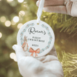 Personalised Baby&#39;s First Christmas Decoration, New Baby Christmas Keepsake, Rabbit Christmas Bauble, 1st Christmas Bauble, New Baby Gift