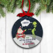 Christmas 2020 ornament | may your holidays be full of surprises ornament | funny I believe santa and green alien holiday ornament MRA-036