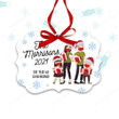 Christmas 2021 ornament | the year we quarantined holiday ornament | masked family of four covid christmas personalized ornament MBO-069