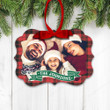 Christmas 2020 photo ornament | christmas red plaid family ornament | december 25th family photo personalized holiday ornament MBO-072