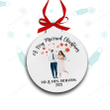Christmas 2021 ornament | a very married christmas newlywed holiday ornament | masked bride and groom personalized holiday ornament MRA-037