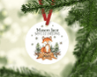 Fox Baby First Christmas Ornament, Personalized Baby Christmas Ornament, Fox Woodland Baby Boy Ornament, Holiday Baby Ornament