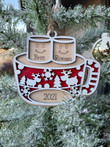 Personalized family Christmas ornament, wood ornament, hot chocolate, custom name ornament, Christmas keepsake, holiday decor