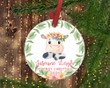 Baby FIRST Christmas ornament.Baby Cow.Christmas ornament.Personalized christmas ornament.Baby first Christmas.