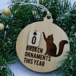Bad Kitty Broken Ornaments Ornament