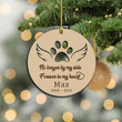 Pet Memorial Christmas Ornament, Personalized Pet Ornament, Pet Wood Ornament, In Memory of Pet Loss Keepsake, Pet Sympathy Christmas Gift
