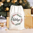 Personalised santa sack with name, Custom Christmas bag, girl, boy, Christmas Eve box, Christmas sack, first Christmas gift for kids