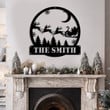 Santa Clause With Sleigh Metal Sign, Merry Christmas Metal Sign, Santa Clause Sign, Christmas Scene, Home Decor, Christmas Gift