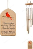 Personalized Cardinal Memorial Wind Chime, Loss of Spouse, Loved and Remembered, Memorial Gift, Sympathy Wind Chime, Bereavement Gift