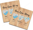 Valentine Gift Couple Coaster Our Love Story Keepsake Engagement Bridal Shower or Wedding Gift for Couple